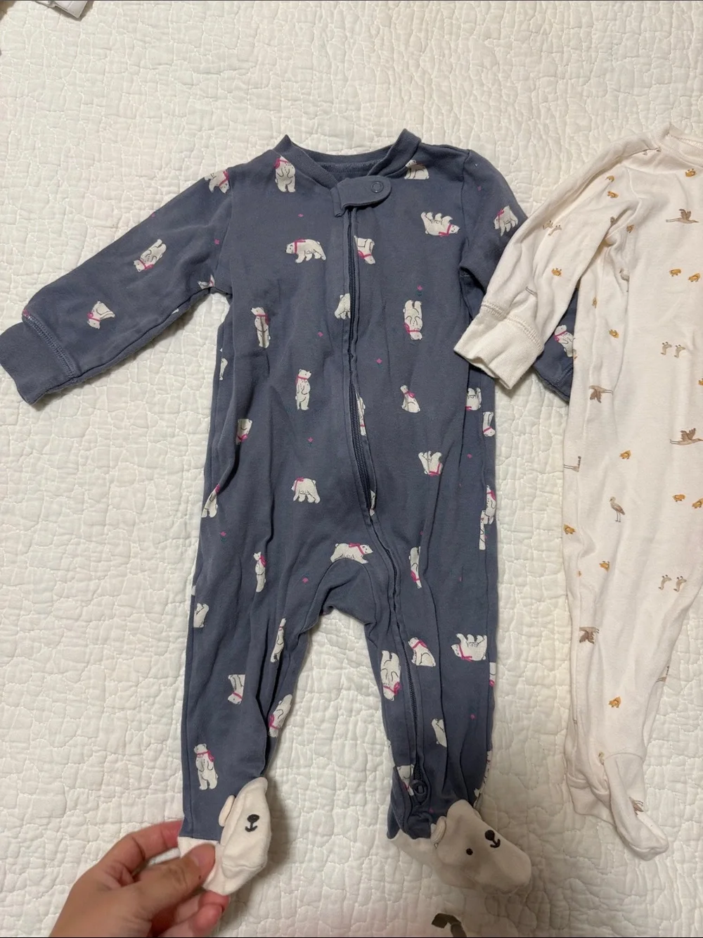 Carter's Navy and Cream Footed One-Piece Pajamas (2-Pack)